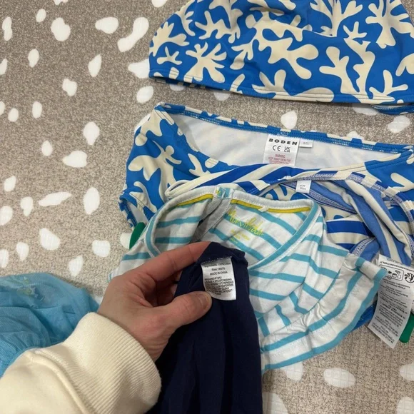 Lot of 9 Mini Boden girls dress embroidered applique shorts tee swimsuit set - Picture 11 of 15